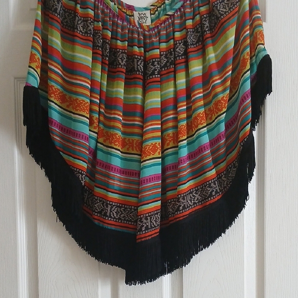 NWOT Ivy Jane Sheer Striped Coverup with Fringe - Picture 6 of 9